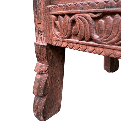 Antique Indian Damchiya Dowry Chest Hand Carved Hardwood SideboardThe Furniture Recycling Shop