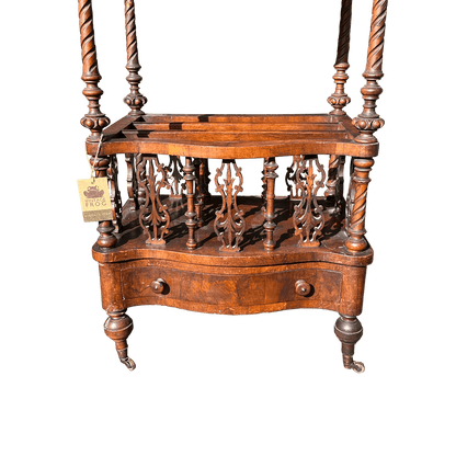 Antique Victorian Canterbury Magazine Rack with Drawer - Circa 1860The Furniture Recycling Shop