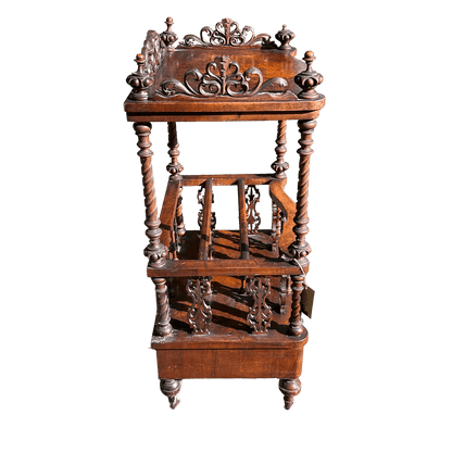 Antique Victorian Canterbury Magazine Rack with Drawer - Circa 1860The Furniture Recycling Shop