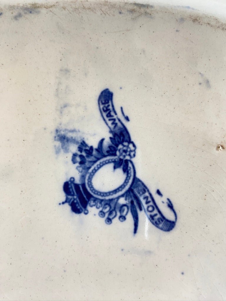 Antique Willow Pattern Large Stone Ware Blue and White Charger Platter Serving DishThe Furniture Recycling ShopFurniture