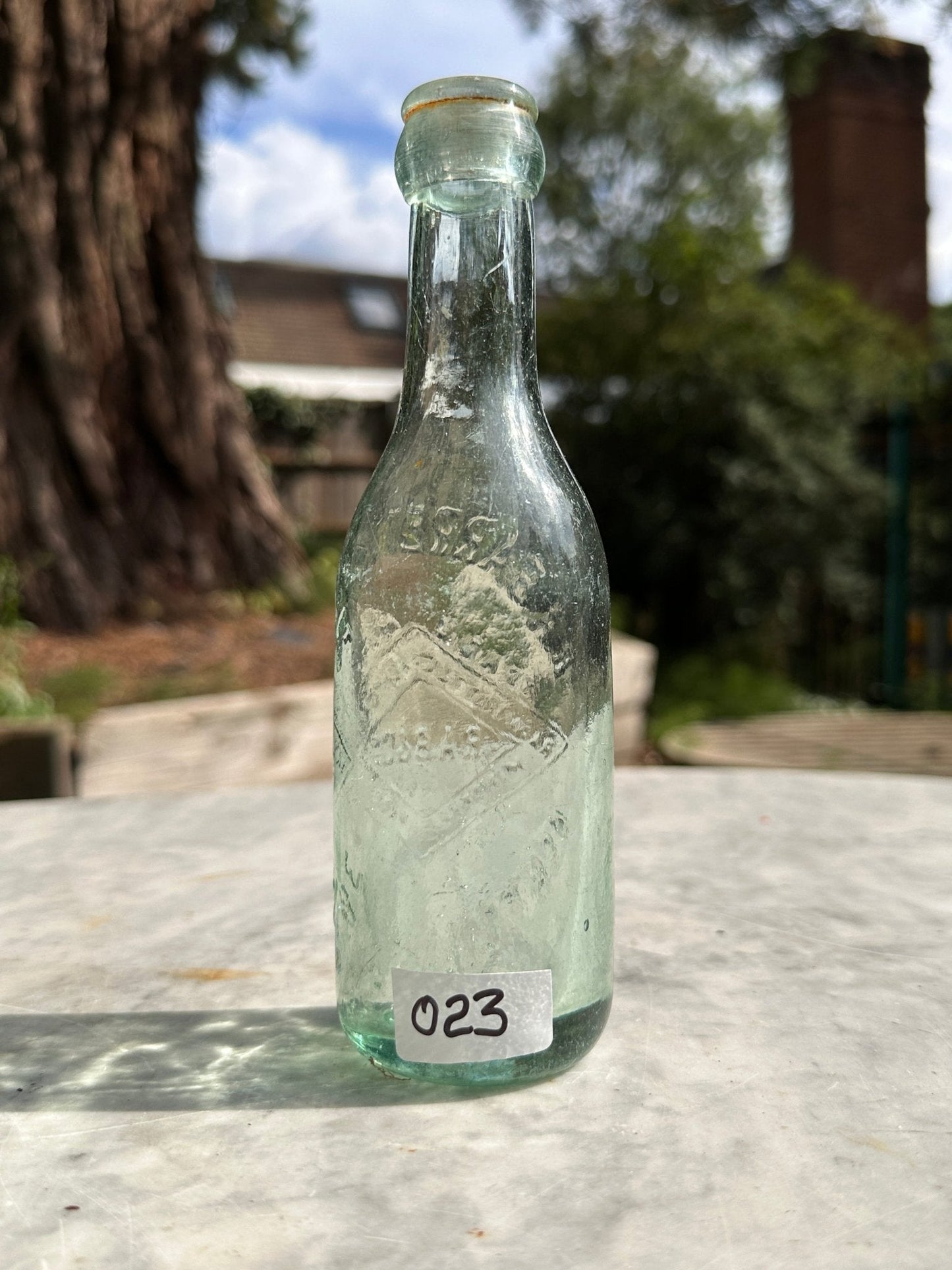 A.R. Barret & Co Ltd, Antique Aqua Blue Glass Bottle - Vintage Glass BottleThe Furniture Recycling ShopBottle