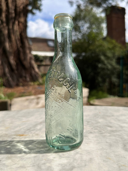 A.R. Barret & Co Ltd, Antique Aqua Blue Glass Bottle - Vintage Glass BottleThe Furniture Recycling ShopBottle