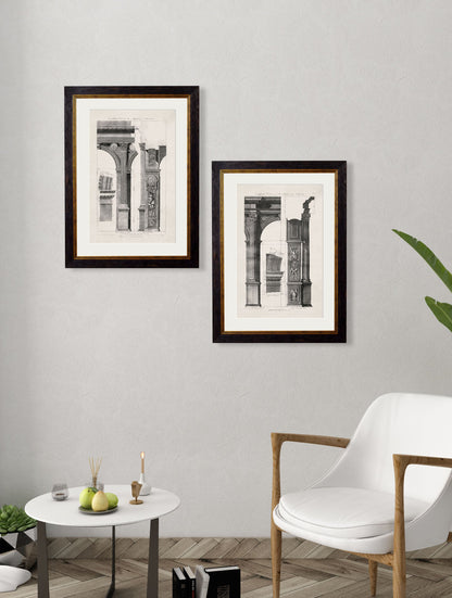 c 1796 study of composite architecture in size 38 x 50cm - glass-fronted framed wall art print with solid wood frame, ideal for modern interiors