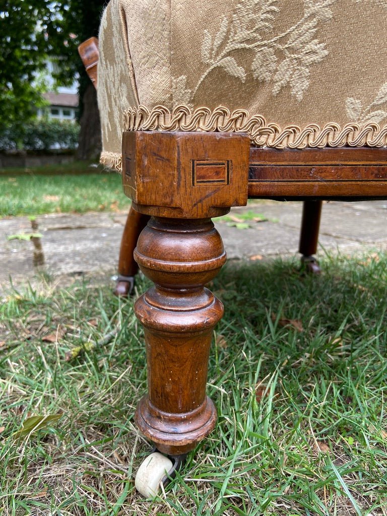 Beautiful Small Low Victorian Bedroom Saloon Chair With Inlay DetailsThe Furniture Recycling ShopFurniture