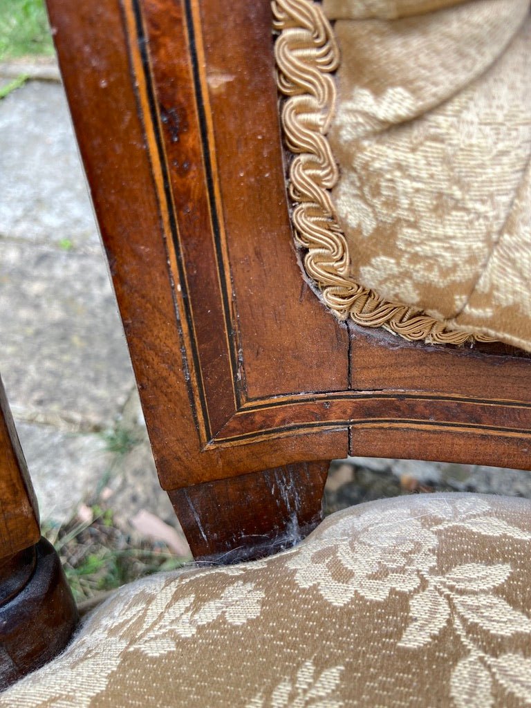 Beautiful Small Low Victorian Bedroom Saloon Chair With Inlay DetailsThe Furniture Recycling ShopFurniture