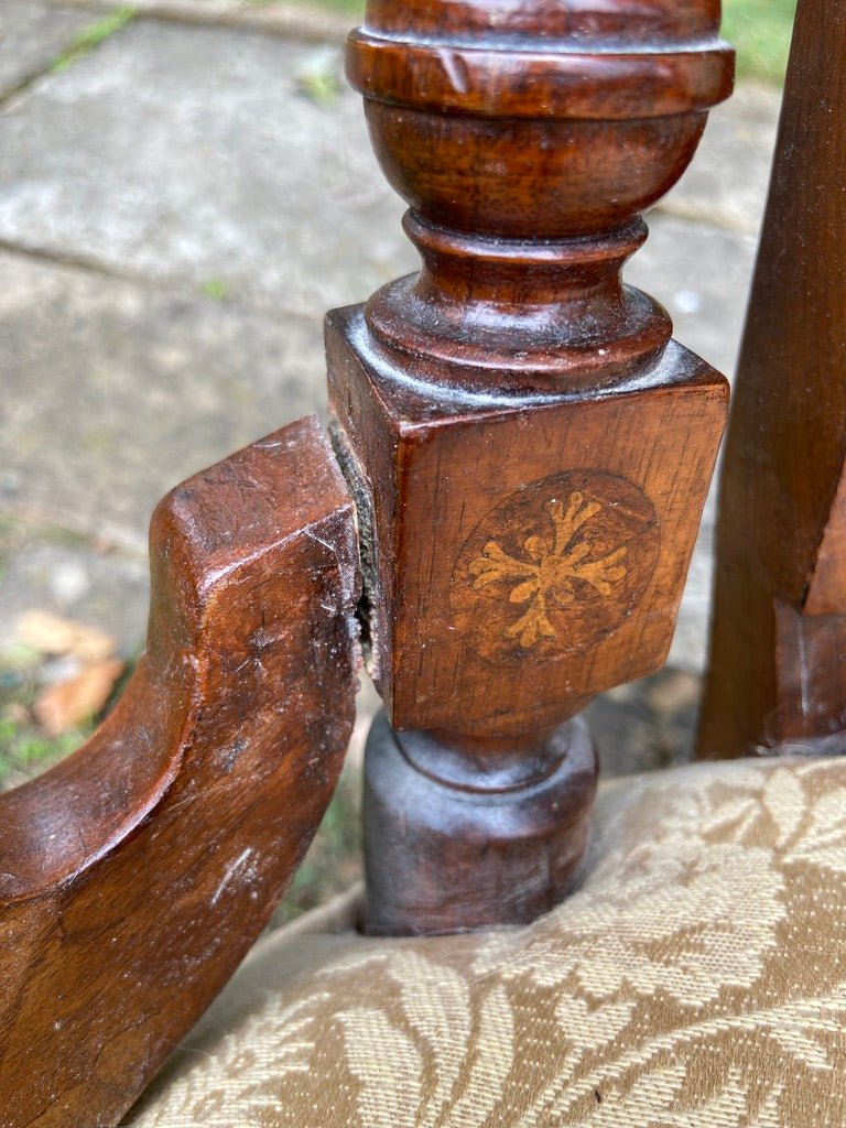 Beautiful Small Low Victorian Bedroom Saloon Chair With Inlay DetailsThe Furniture Recycling ShopFurniture