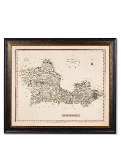 c 1806 county maps of england - premium glass-fronted framed art print with solid wood frame, adds elegance to your decor