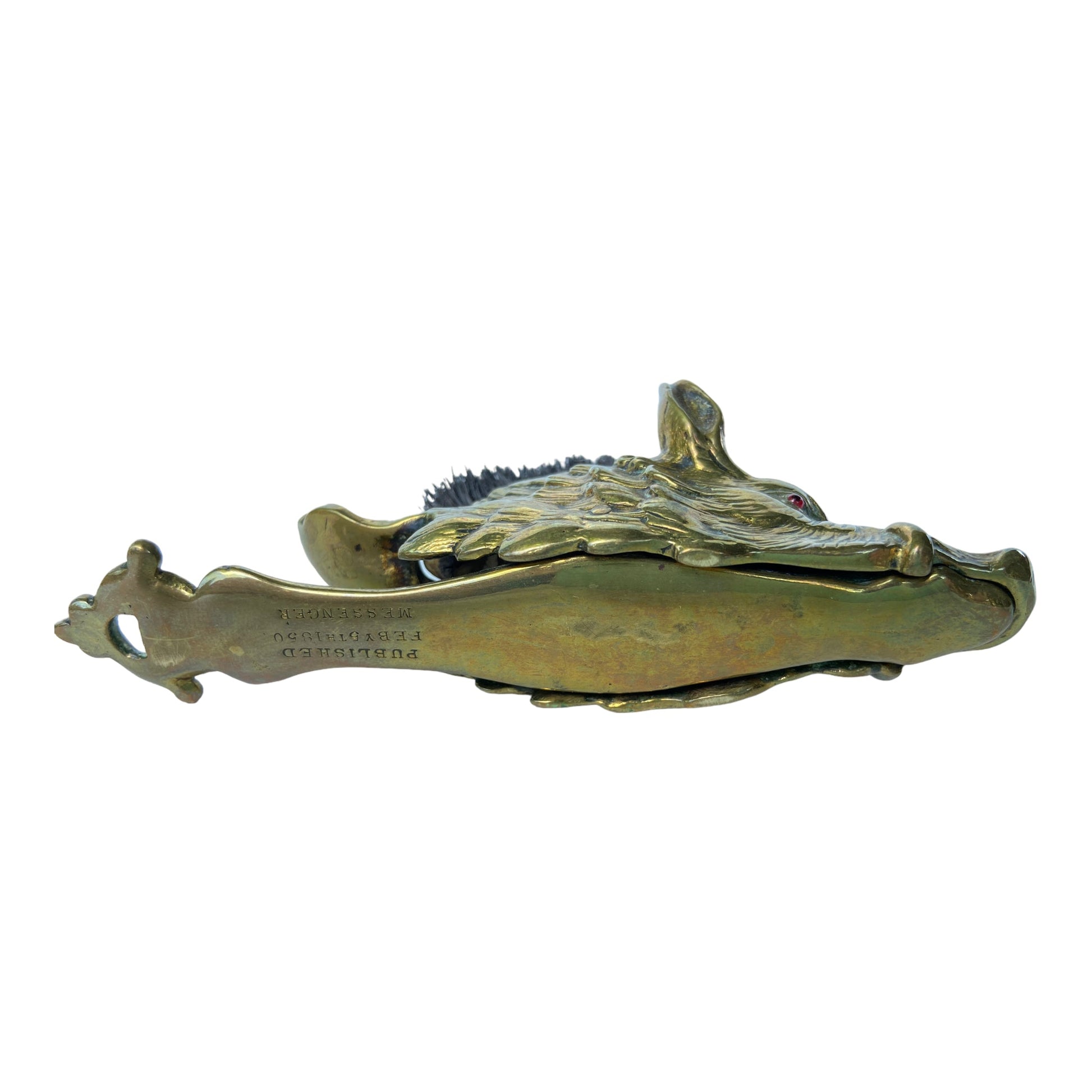 Boar’s Head-form Figure Victorian Letter Clip with Pen Nib BrushThe Furniture Recycling Shop