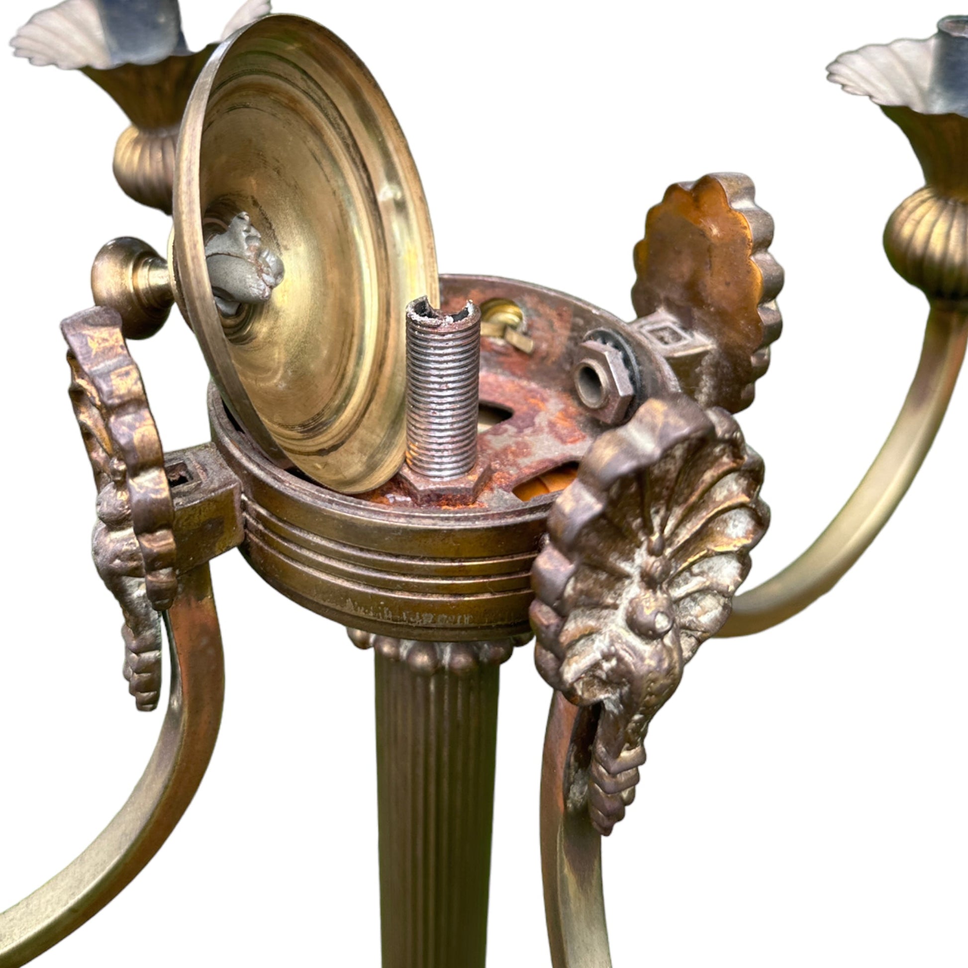 Brass Free Standing Tall Four Prong Candelabra Candle HolderThe Furniture Recycling Shop