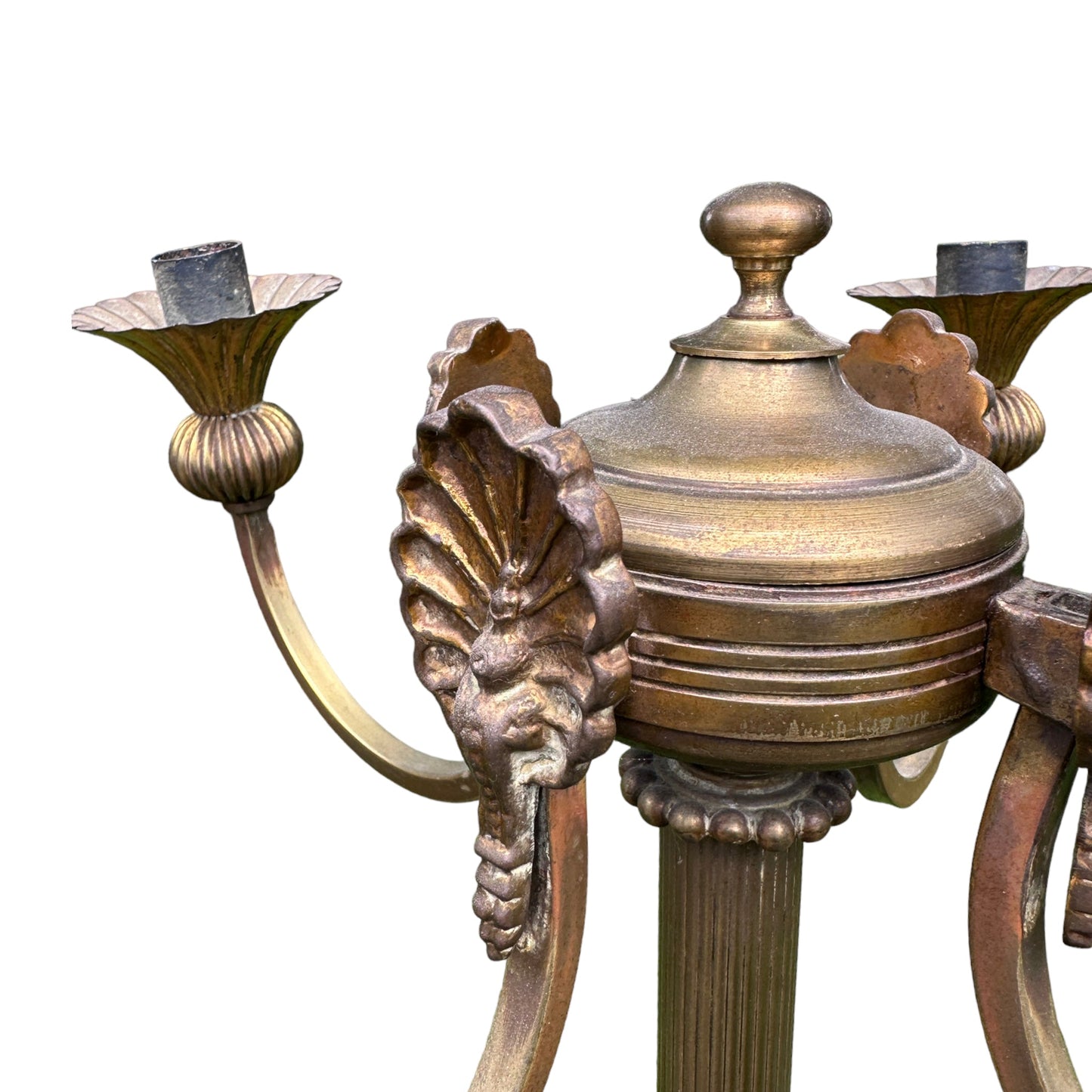 Brass Free Standing Tall Four Prong Candelabra Candle HolderThe Furniture Recycling Shop