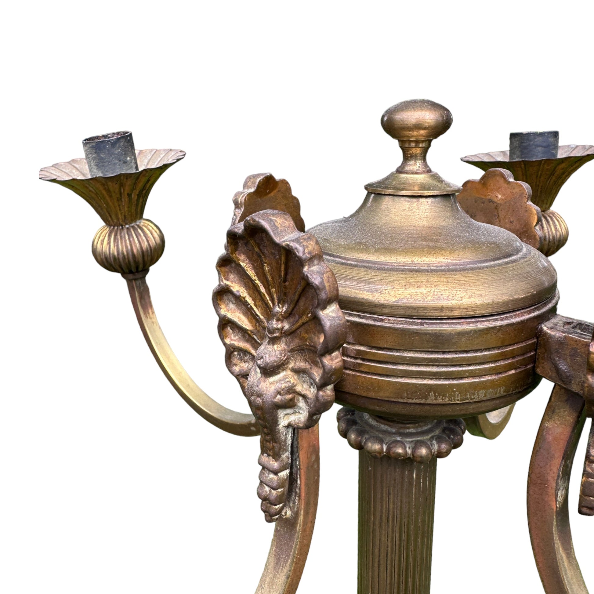 Brass Free Standing Tall Four Prong Candelabra Candle HolderThe Furniture Recycling Shop