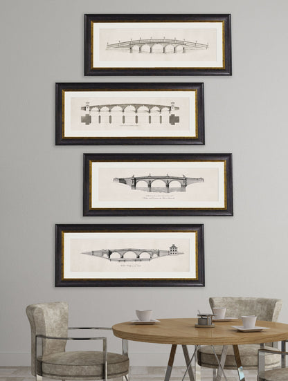 c 1737 chatsworth park bridge framed print in size 95 x 38cm - glass-fronted framed wall art print with solid wood frame, a beautiful addition to stylish homes