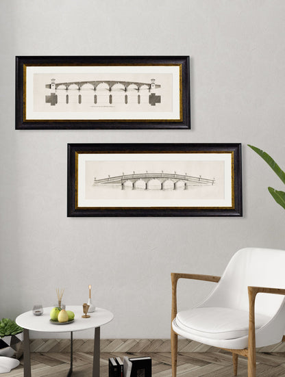 c 1756 a design intended for westminster in size 95 x 38cm - glass-fronted framed wall art print with solid wood frame, perfect for statement wall decor