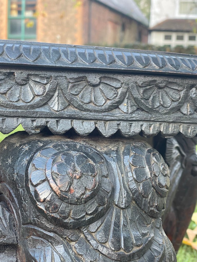 Carved Ebonised Indian Hardwood Elephant Head Side / Center Coffee Table Circa 1900The Furniture Recycling ShopFurniture