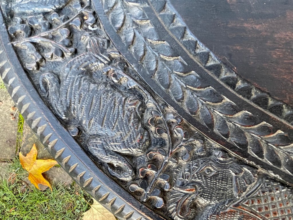 Carved Ebonised Indian Hardwood Elephant Head Side / Center Coffee Table Circa 1900The Furniture Recycling ShopFurniture