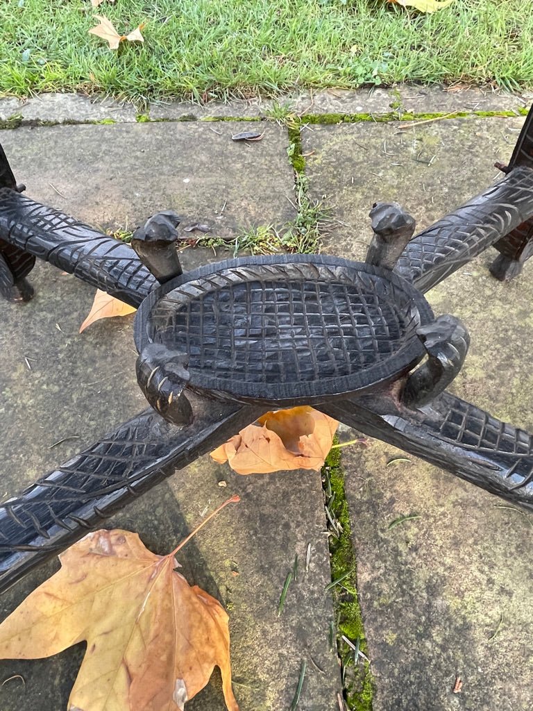 Carved Ebonised Indian Hardwood Elephant Head Side / Center Coffee Table Circa 1900The Furniture Recycling ShopFurniture