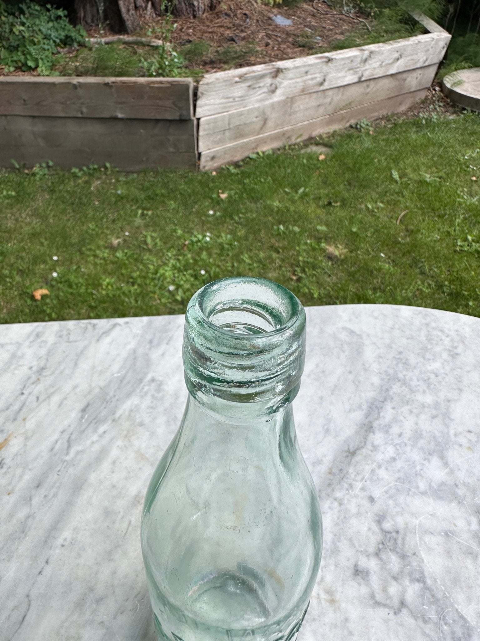 C.D. Jagger, York Road, Leeds Antique Aqua Blue Glass Bottle - Vintage Glass BottleThe Furniture Recycling ShopBottle