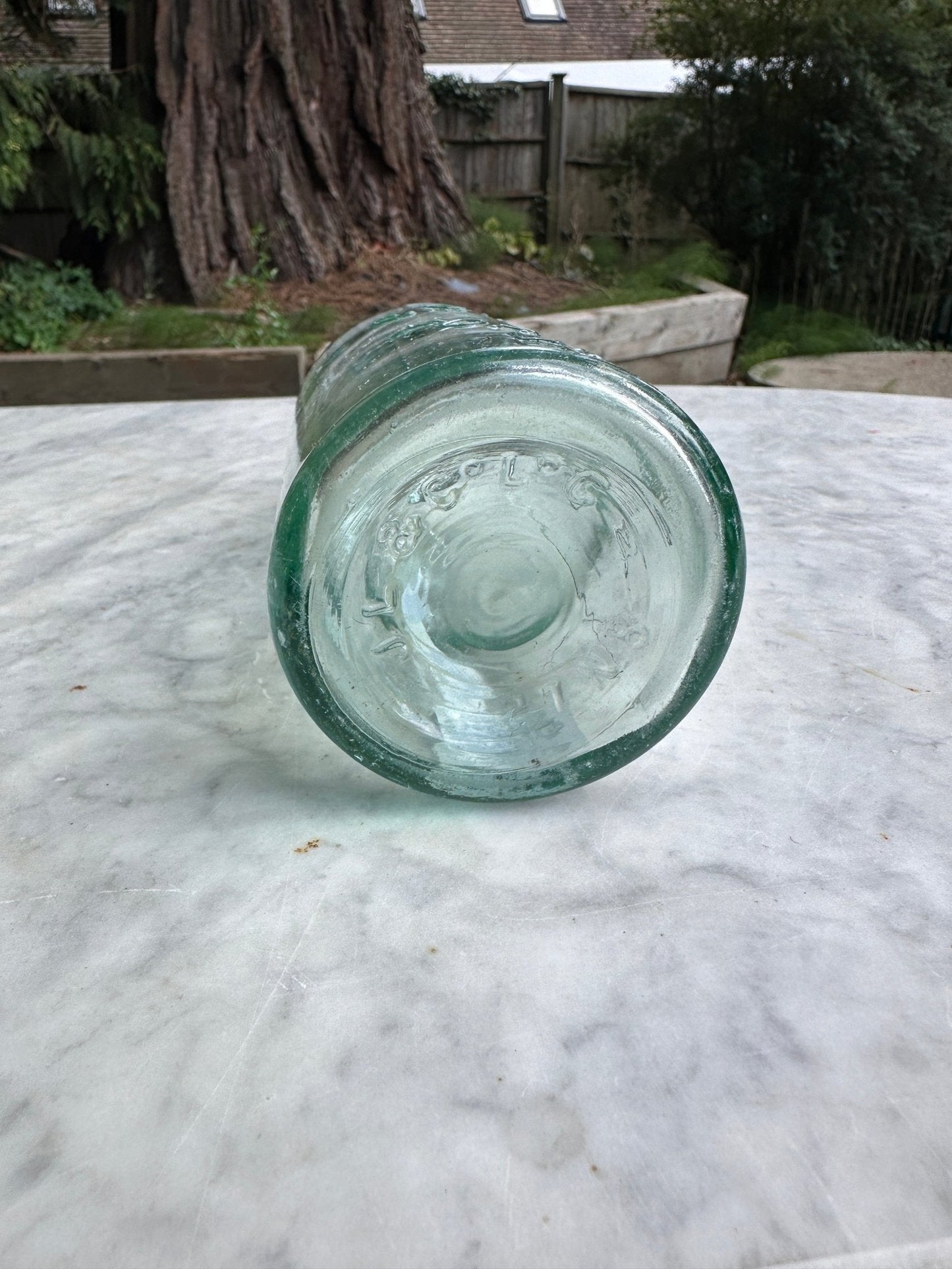 C.D. Jagger, York Road, Leeds Antique Aqua Blue Glass Bottle - Vintage Glass BottleThe Furniture Recycling ShopBottle