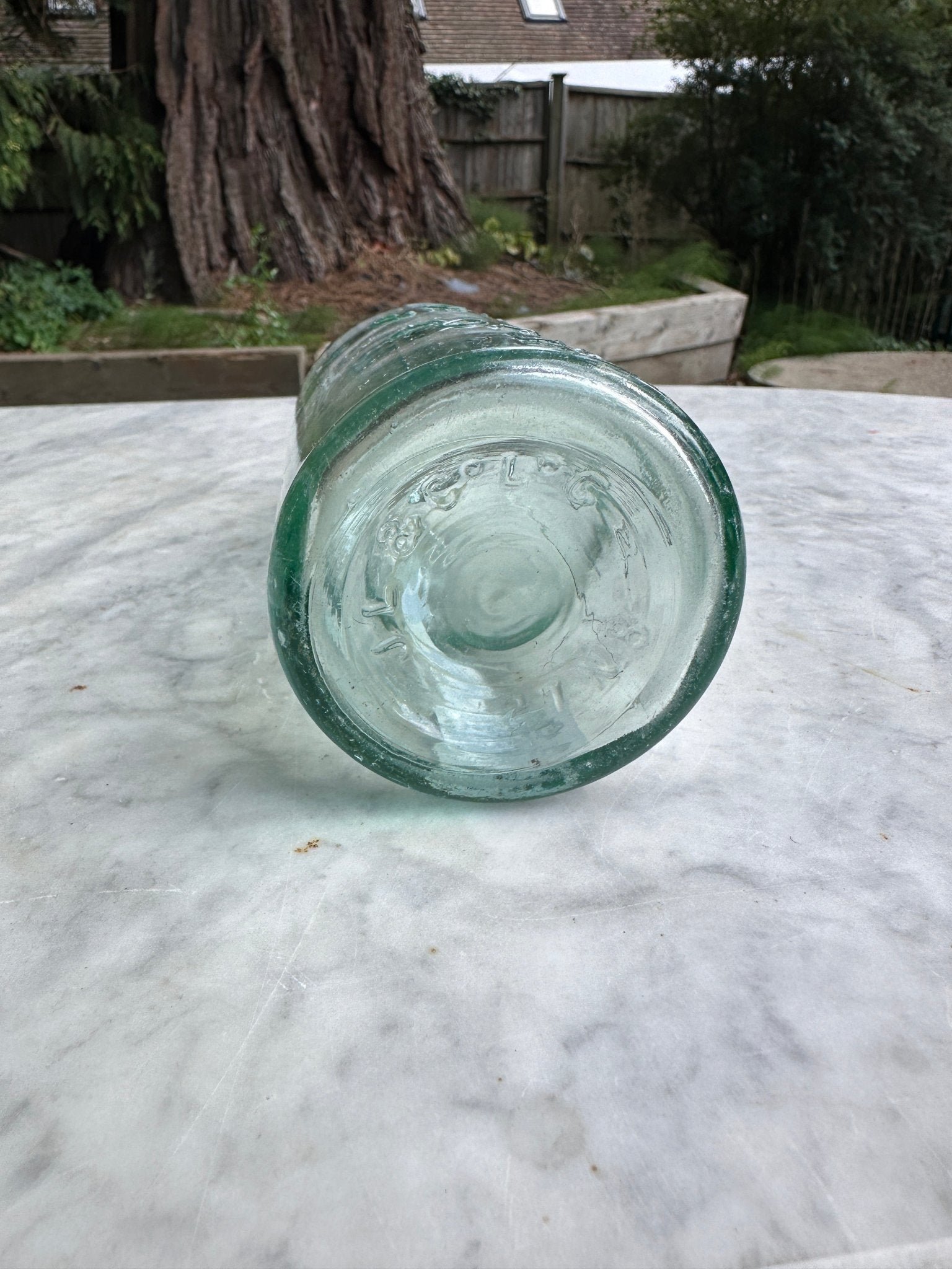 C.D. Jagger, York Road, Leeds Antique Aqua Blue Glass Bottle - Vintage Glass BottleThe Furniture Recycling ShopBottle