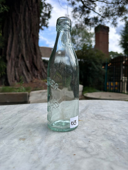 C.D. Jagger, York Road, Leeds Antique Aqua Blue Glass Bottle - Vintage Glass BottleThe Furniture Recycling ShopBottle