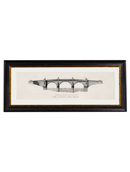 c 1737 chatsworth park bridge framed print in size 95 x 38cm - glass-fronted framed wall art print with solid wood frame, a beautiful addition to stylish homes