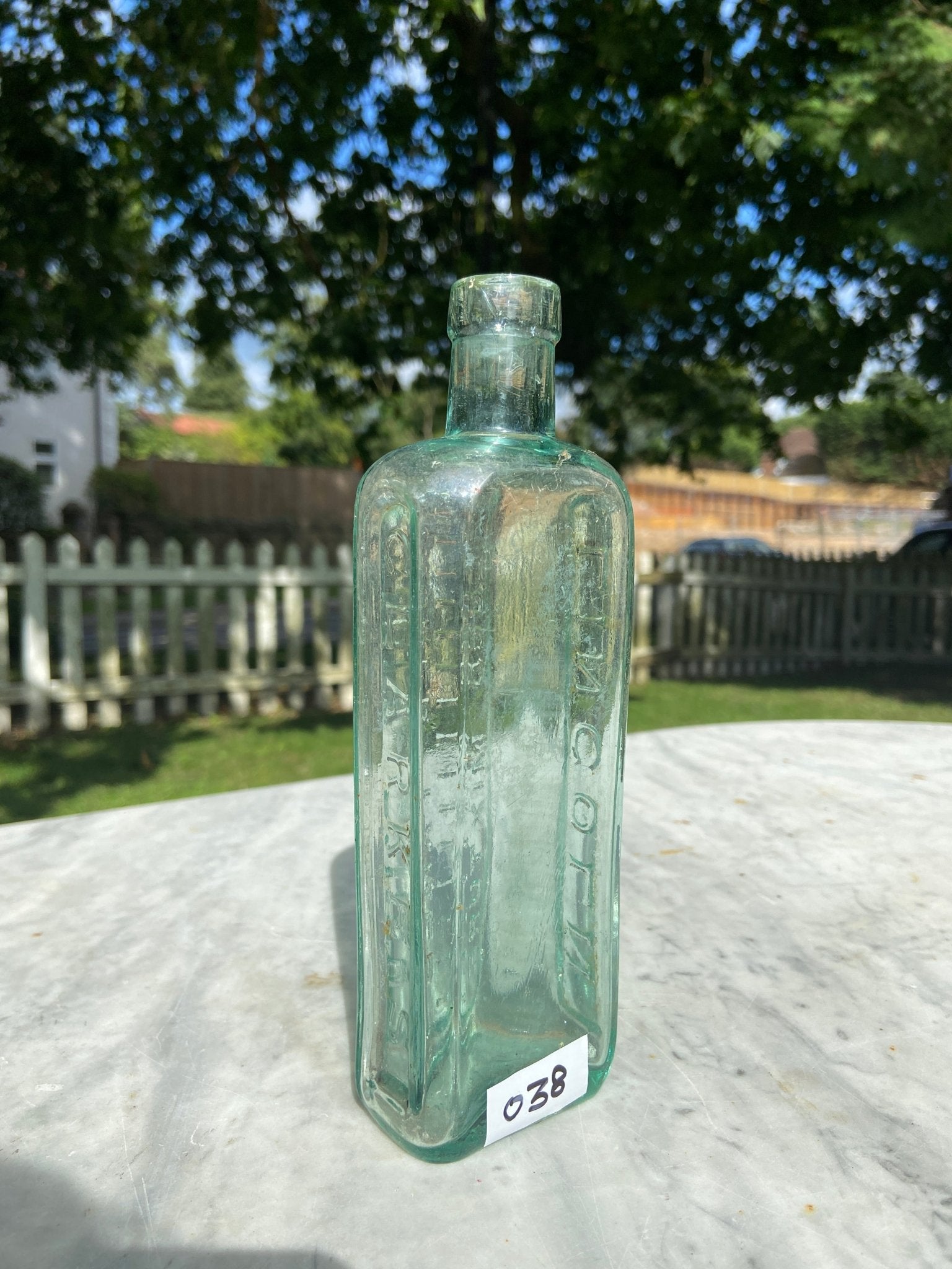 Clarke's World Famous Blood Mixture Antique Aqua Blue Glass Bottle - Vintage Glass BottleThe Furniture Recycling ShopBottle