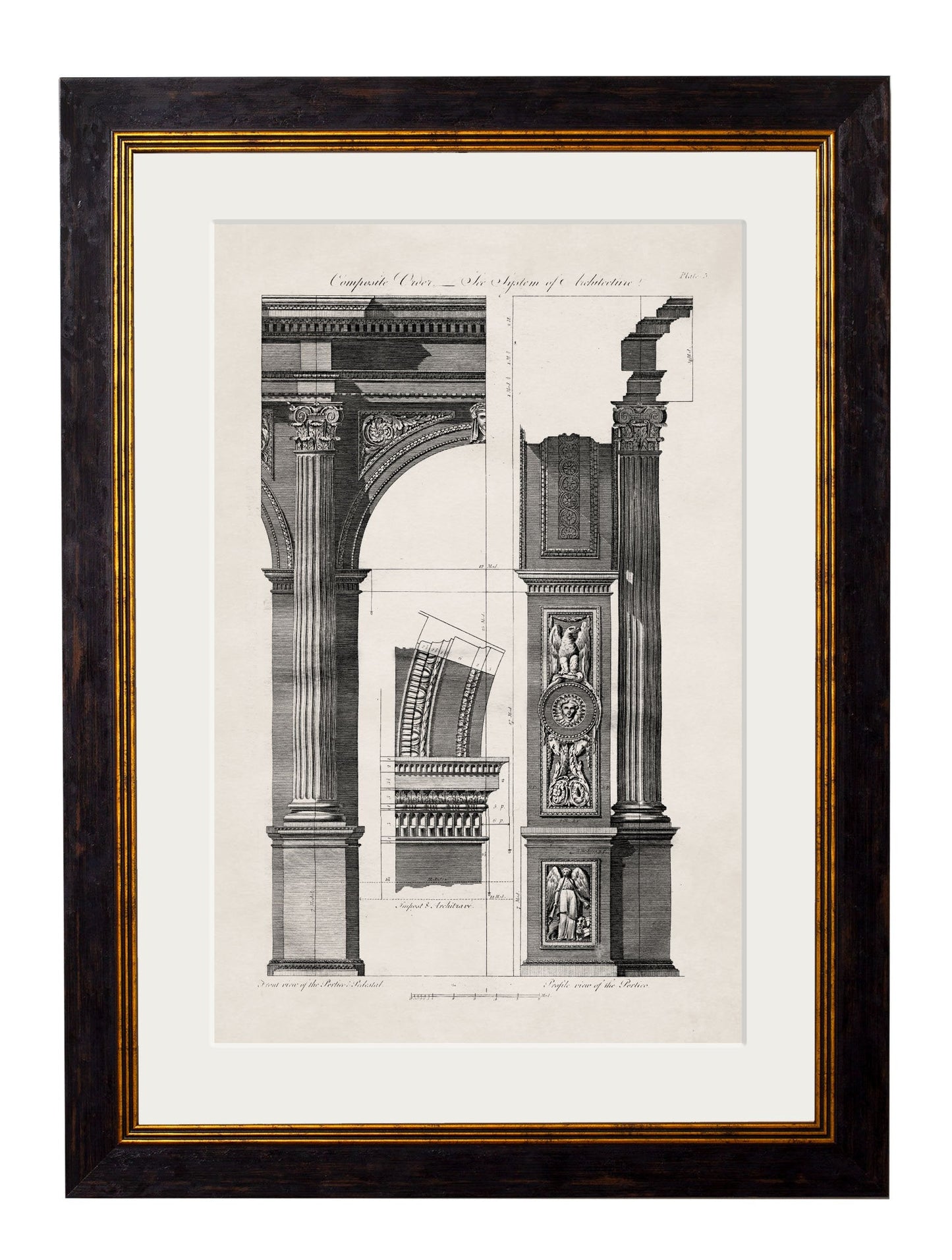 c 1796 study of composite architecture in size 38 x 50cm - glass-fronted framed wall art print with solid wood frame, designed for high-end interior design