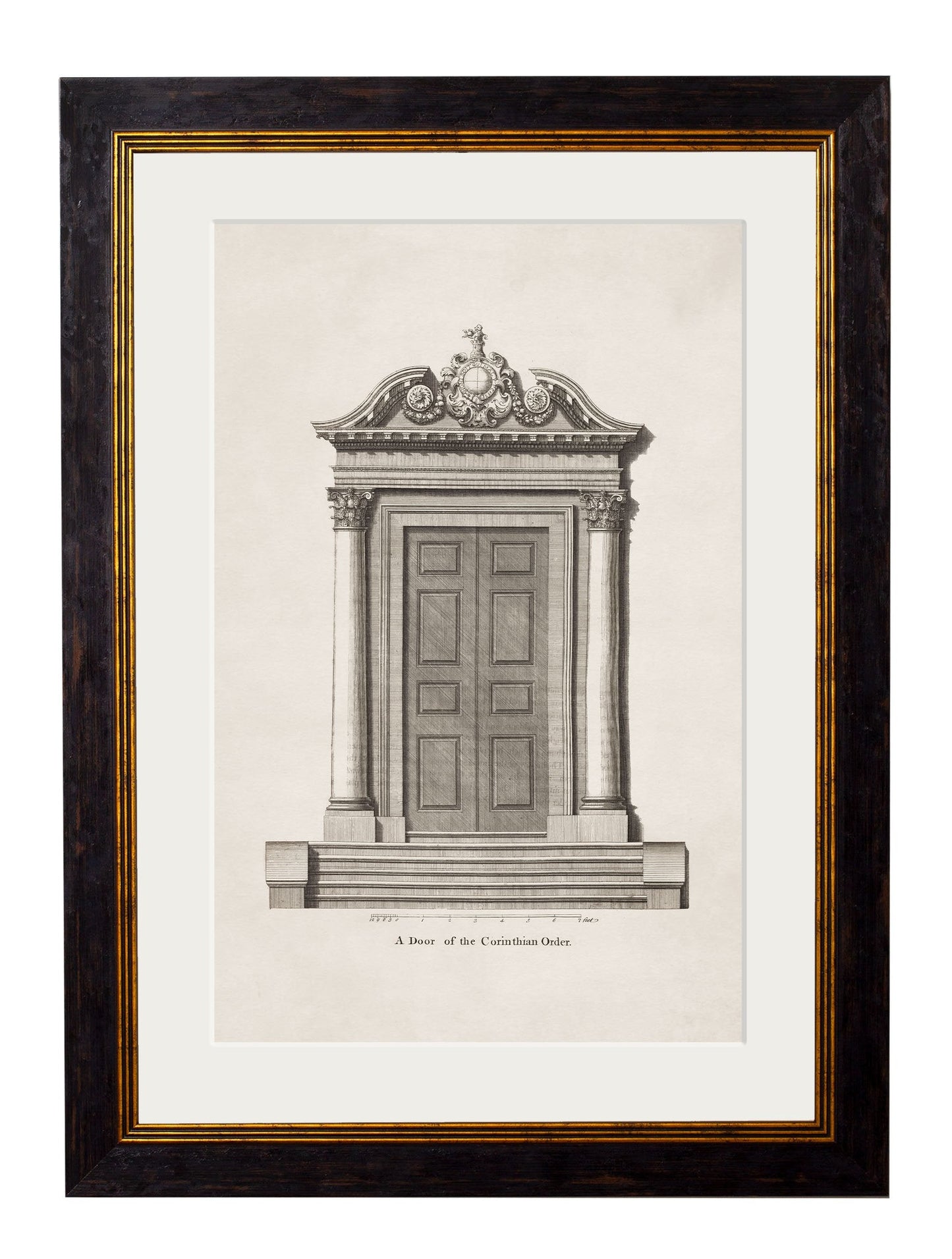 c 1756 study of a corinthian door in size 38 x 50cm - glass-fronted framed wall art print with solid wood frame, designed for high-end interior design