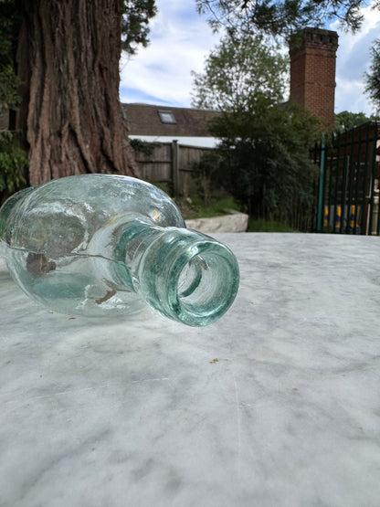 Cox & Malin Ltd, Derby Antique Aqua Glass Bottle - Vintage Glass BottleThe Furniture Recycling ShopBottle