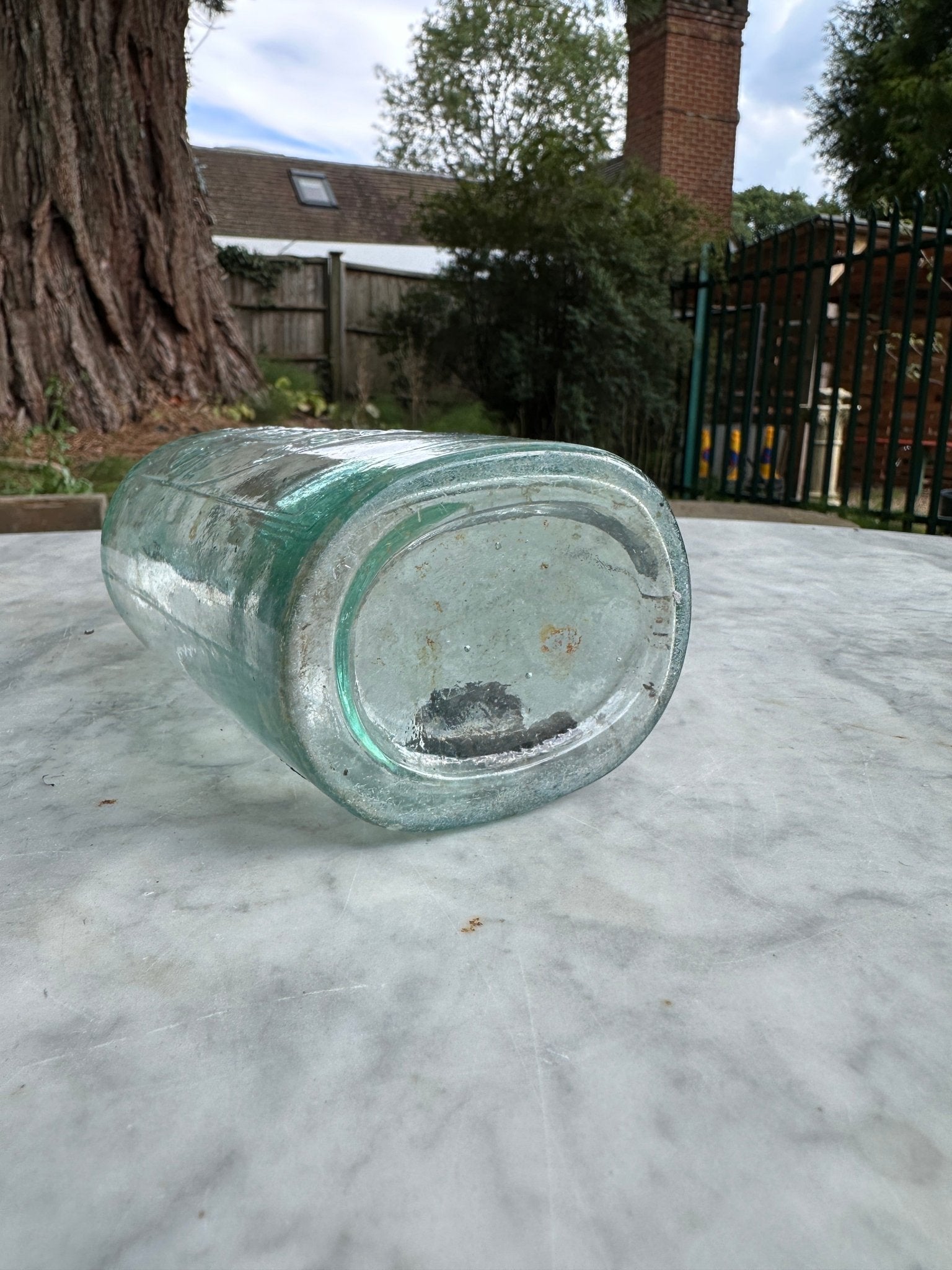 Cox & Malin Ltd, Derby Antique Aqua Glass Bottle - Vintage Glass BottleThe Furniture Recycling ShopBottle
