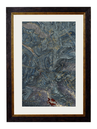 c 1850 geology map of cumbria framed print in size 38 x 50cm - glass-fronted framed wall art print with solid wood frame, adds elegance to your decor