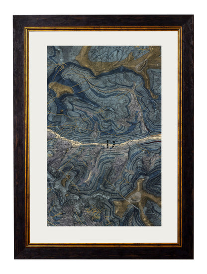 c 1850 geology map of cumbria framed print in size 38 x 50cm - glass-fronted framed wall art print with solid wood frame, perfect for luxury home decor