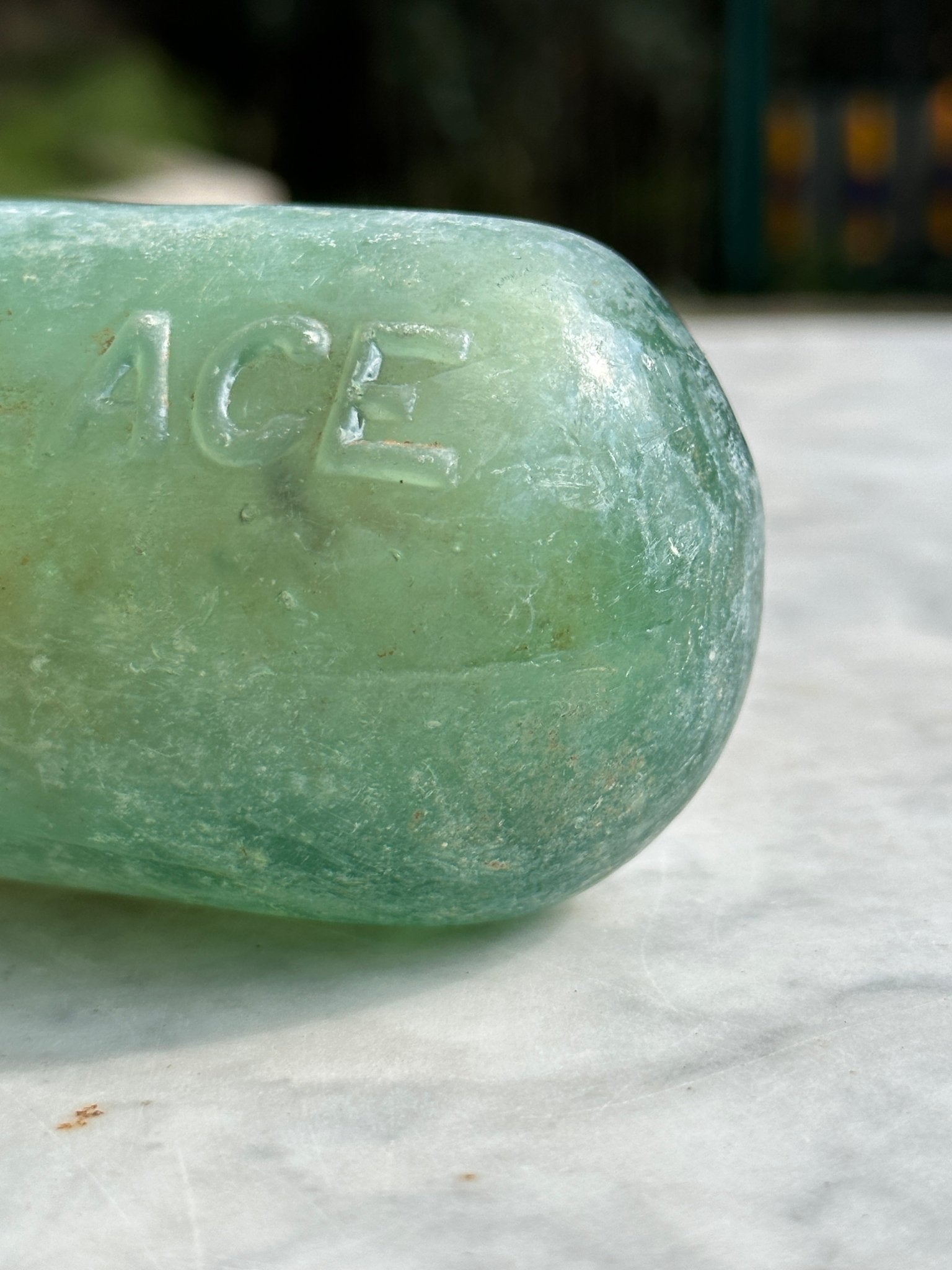 E. P. Shaw, Wakefield Antique Opaque Aqua Glass Bottle - Vintage Glass BottleThe Furniture Recycling ShopBottle