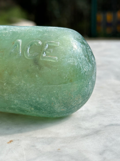 E. P. Shaw, Wakefield Antique Opaque Aqua Glass Bottle - Vintage Glass BottleThe Furniture Recycling ShopBottle