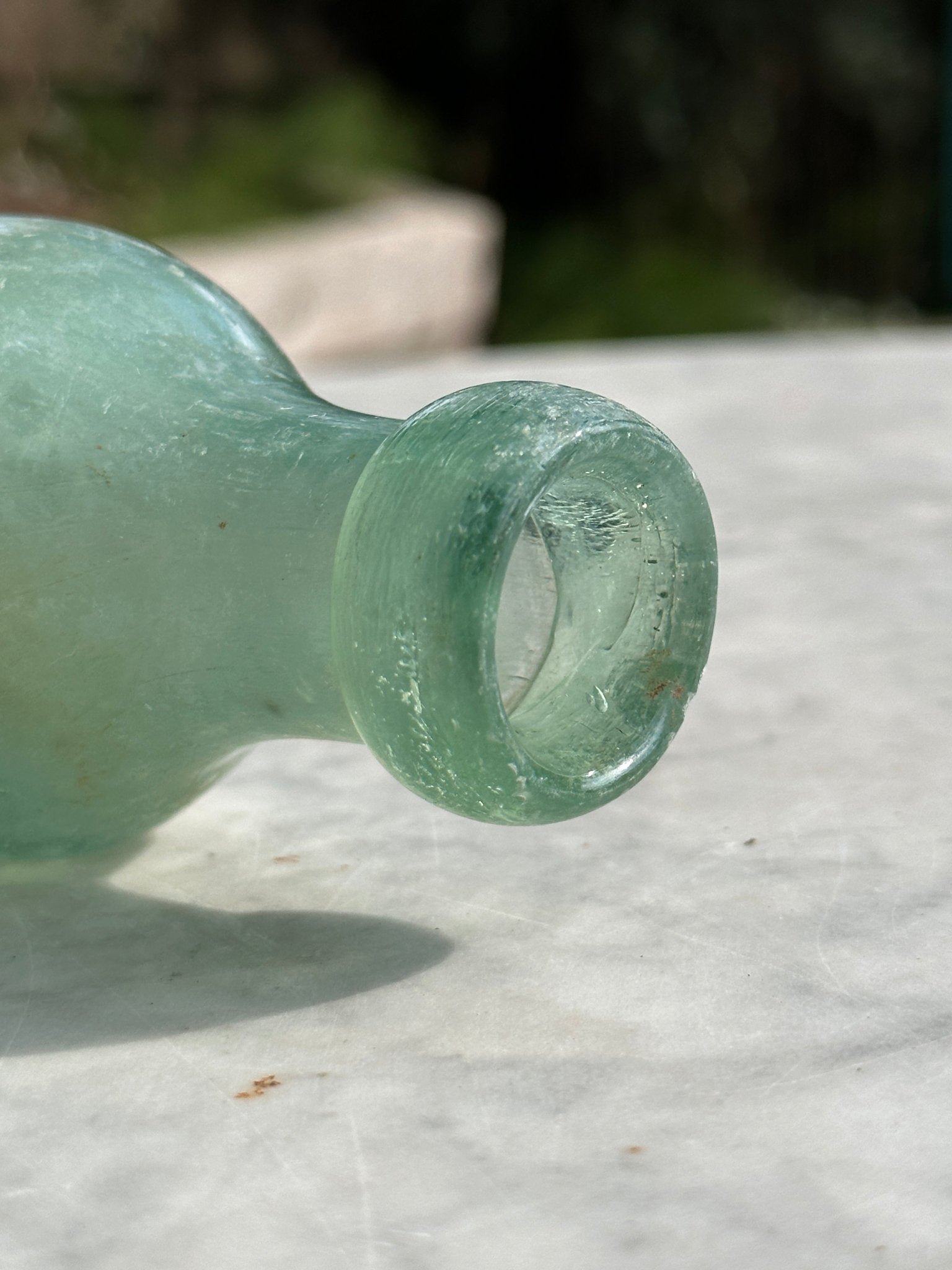 E. P. Shaw, Wakefield Antique Opaque Aqua Glass Bottle - Vintage Glass BottleThe Furniture Recycling ShopBottle