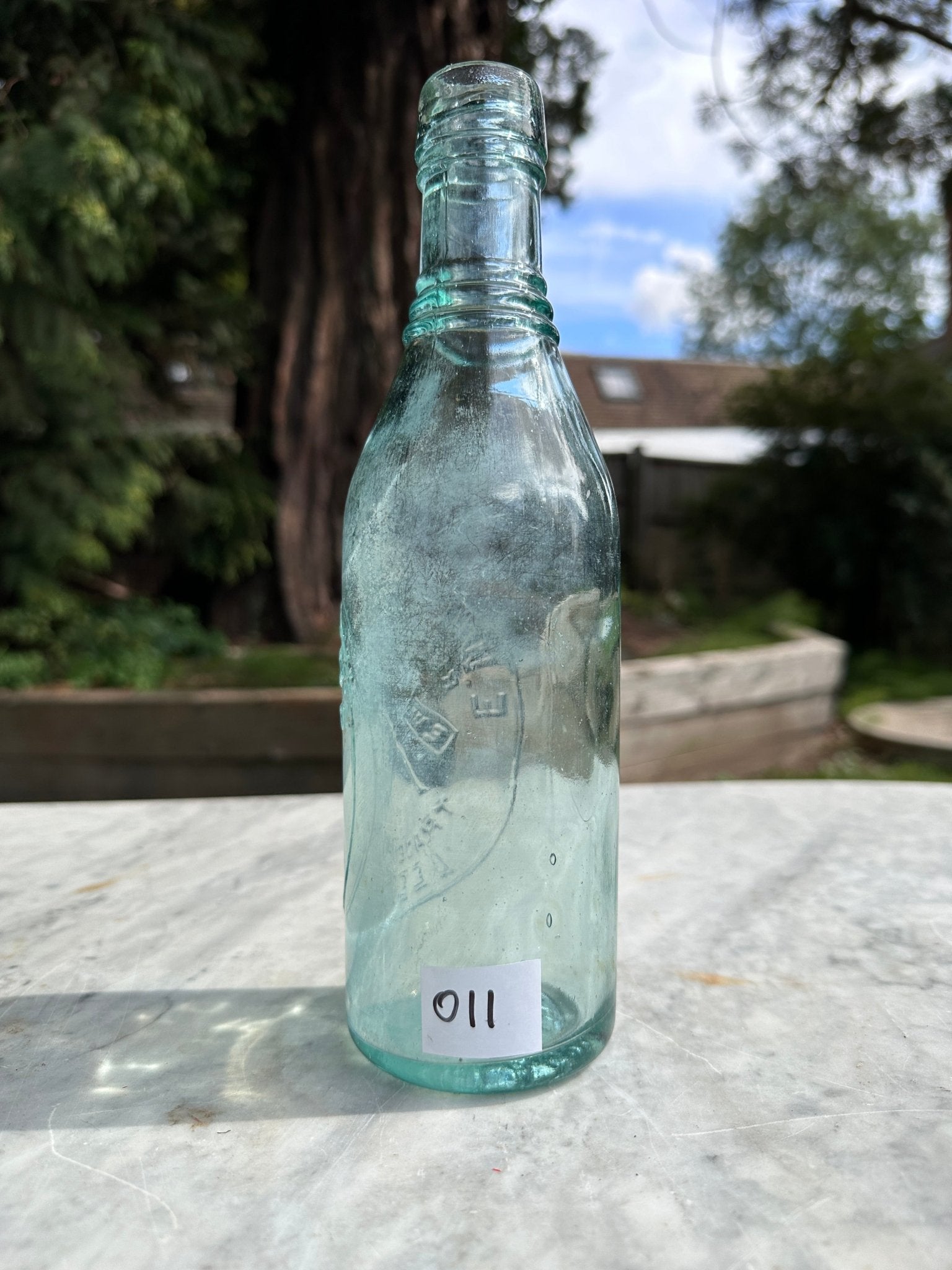 E. Whitworths, Leeds, Antique Aqua Blue Glass Bottle - Vintage Glass BottleThe Furniture Recycling ShopBottle