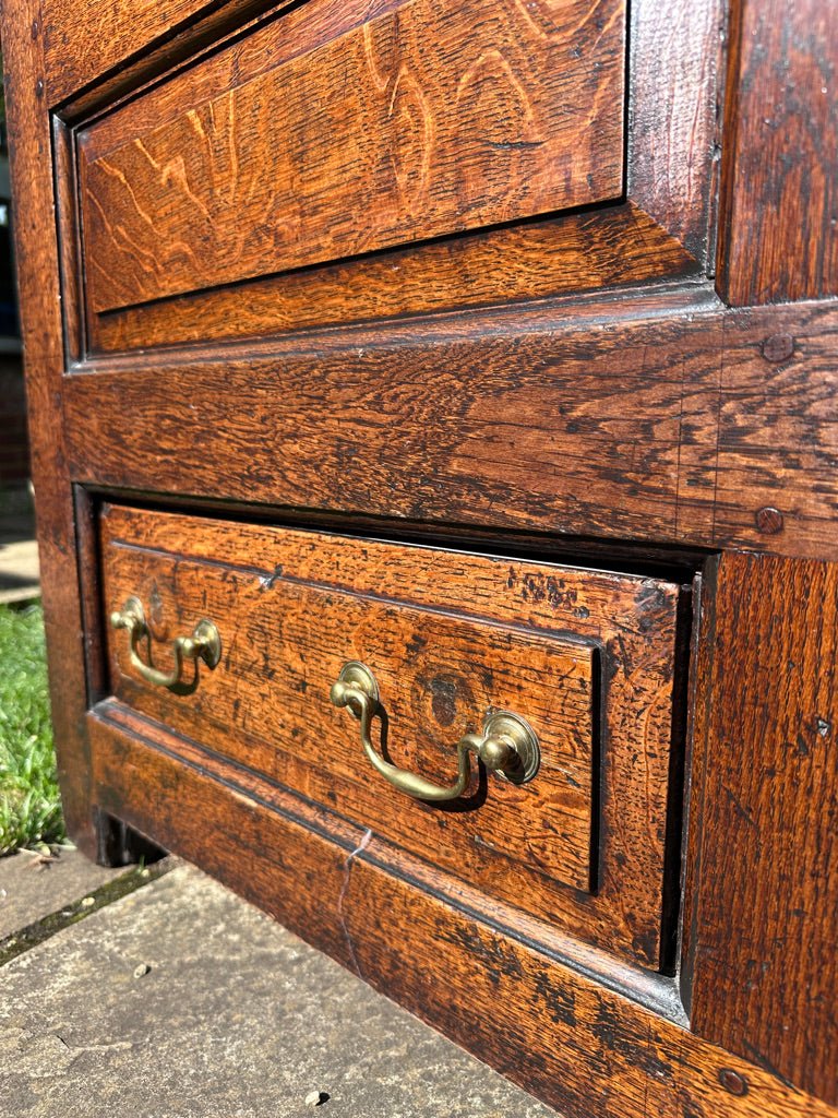 Early 19th Century Antique Tall Oak Mule Chest, Blanket Chest With Candle BoxThe Furniture Recycling Shop