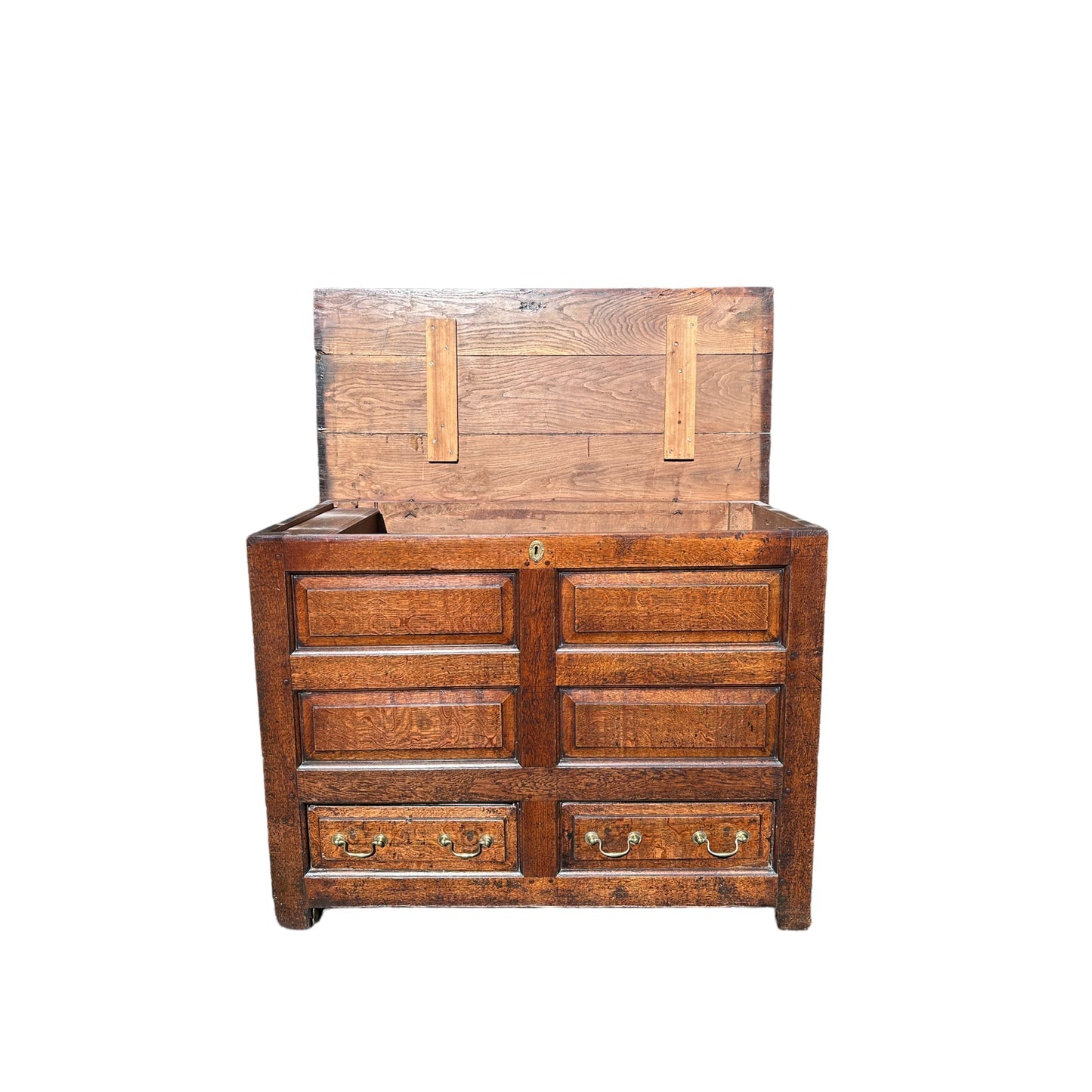 Early 19th Century Antique Tall Oak Mule Chest, Blanket Chest With Candle BoxThe Furniture Recycling Shop