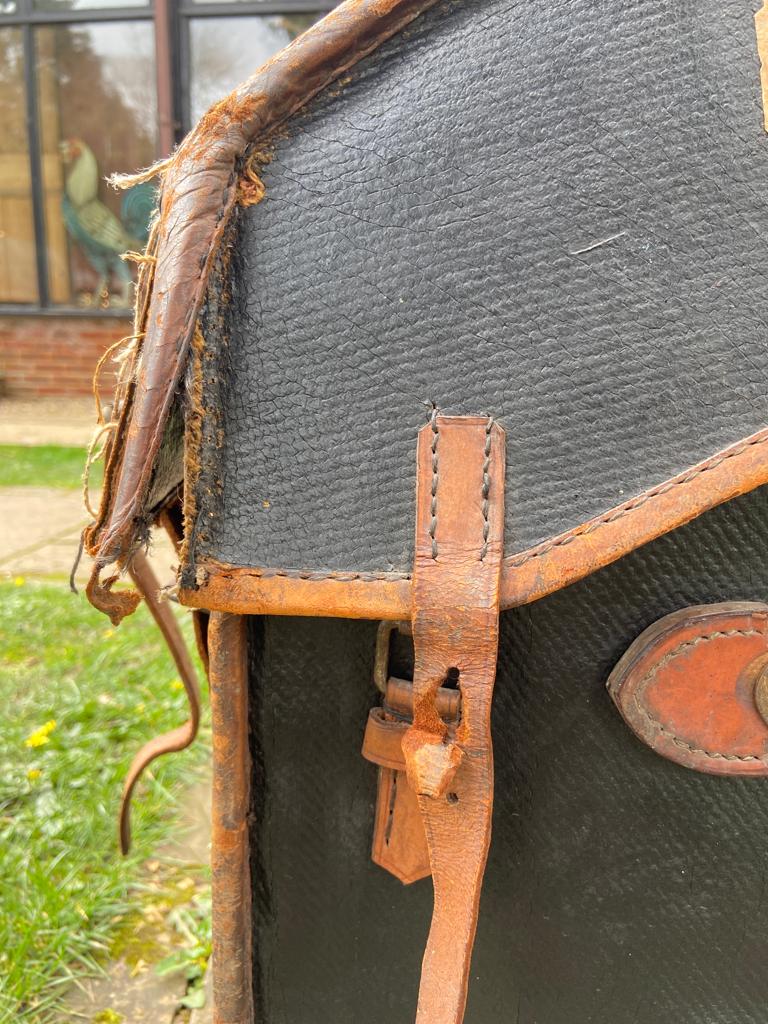 Early 20th Century Canvas and Leather Carriage Dome TrunkThe Furniture Recycling ShopFurniture