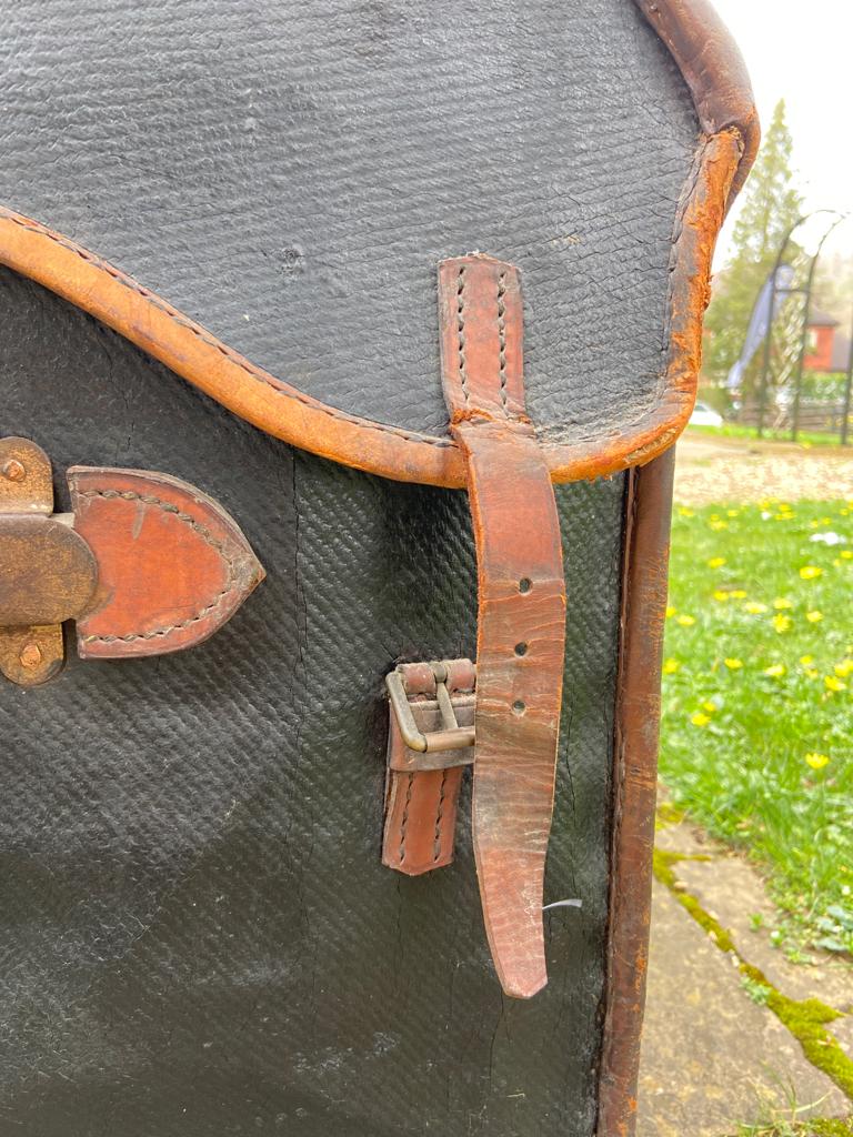 Early 20th Century Canvas and Leather Carriage Dome TrunkThe Furniture Recycling ShopFurniture