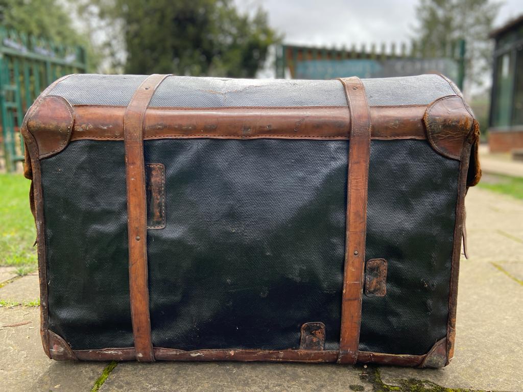 Early 20th Century Canvas and Leather Carriage Dome TrunkThe Furniture Recycling ShopFurniture