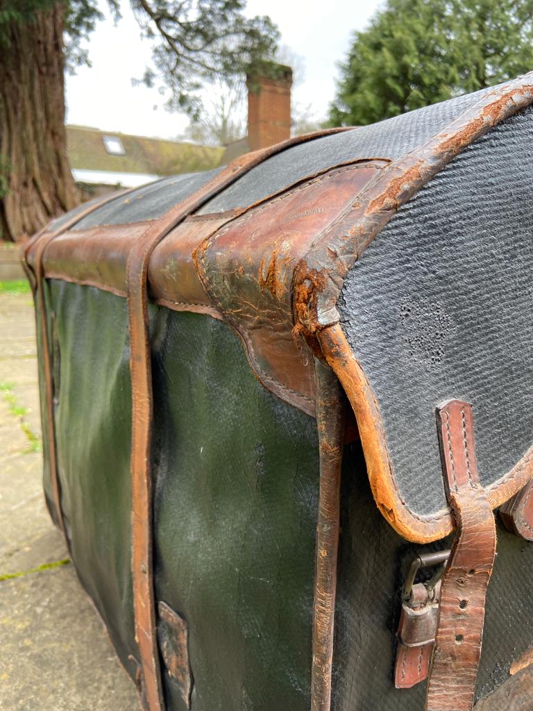 Early 20th Century Canvas and Leather Carriage Dome TrunkThe Furniture Recycling ShopFurniture