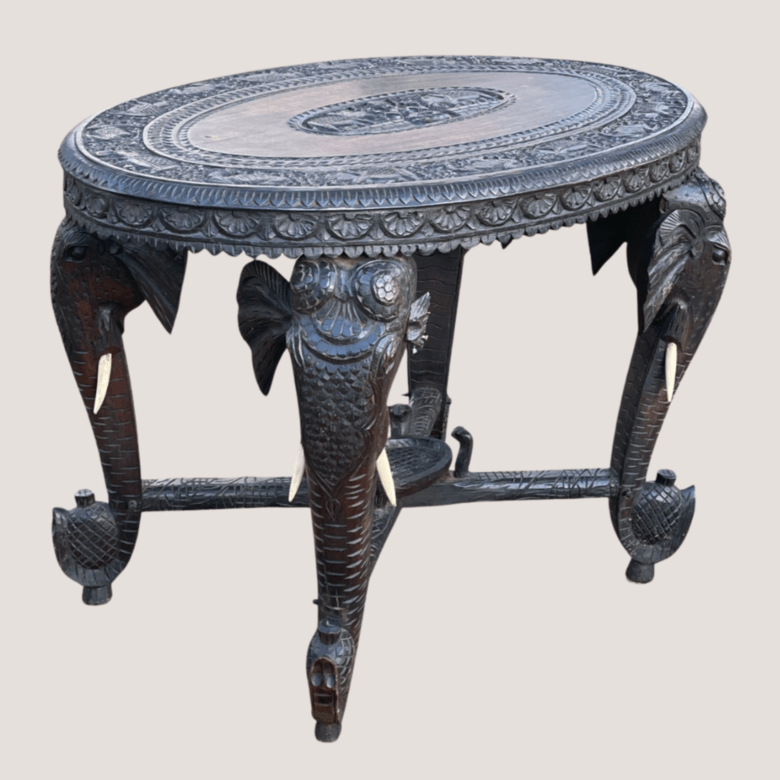 Ebonised Indian Hardwood Elephant Head Coffee Table Circa 1900The Furniture Recycling ShopFurniture