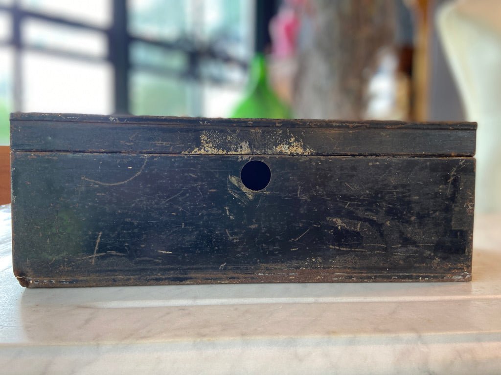 Edwardian Strongbox, Cash Box, Despatch Box, Painted in Black With an Inset Brass Handle (No Lock)The Furniture Recycling ShopFurniture
