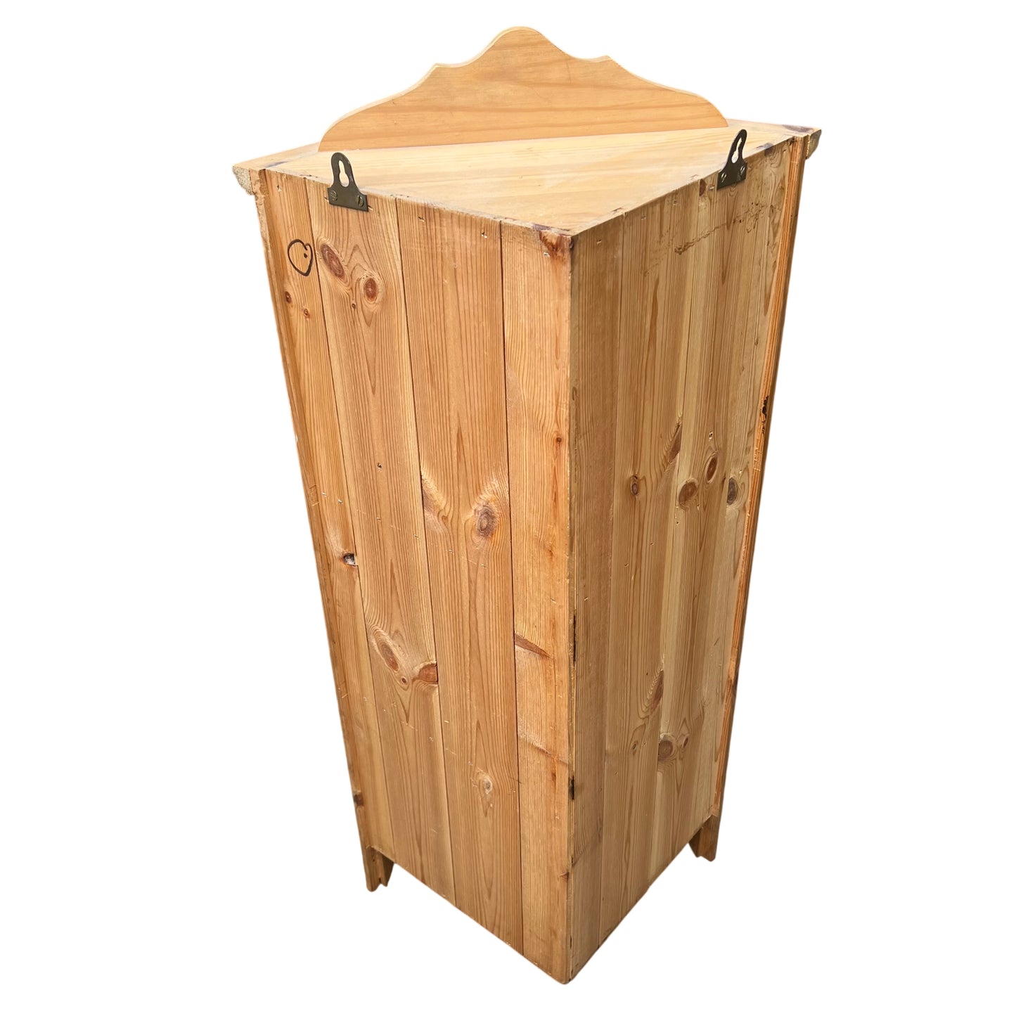 Side view showing oak grain and dovetail drawer construction