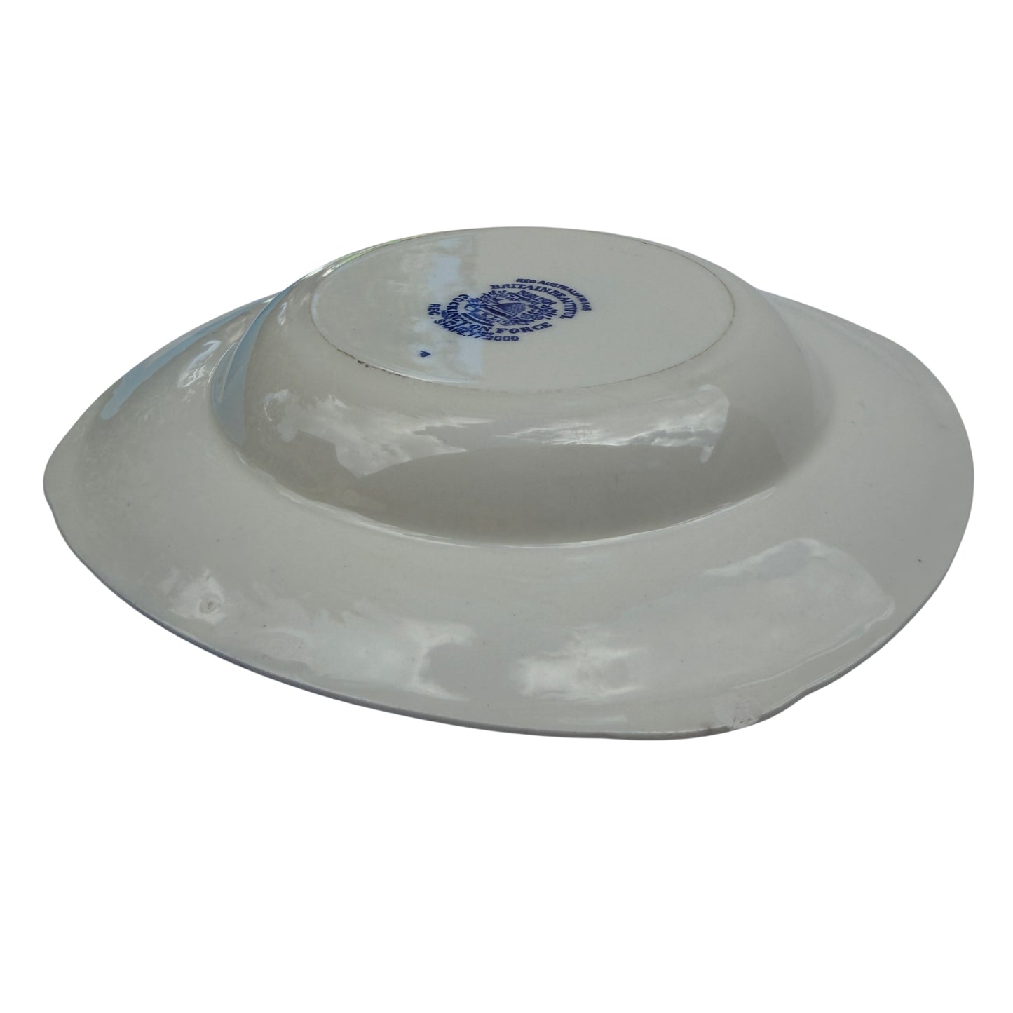 Underside view showing Burleigh maker's stamp on ceramic bowl base
