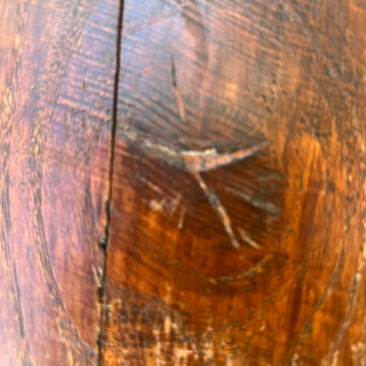English style oak side table with tapered turned legs and stretcher