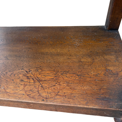 Top surface of oak dresser with visible ring marks and surface scratches