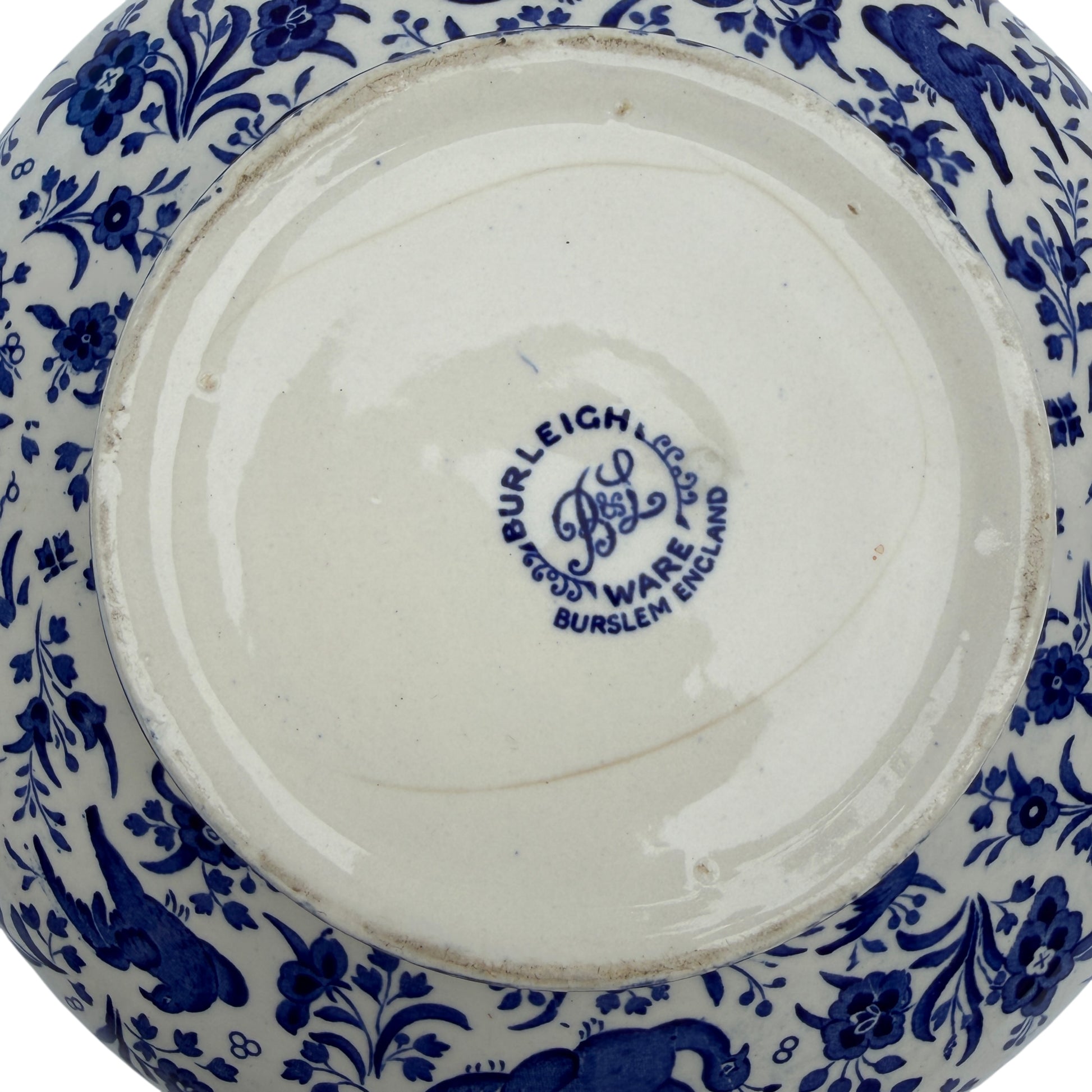 Decorative foot and base area of a Burleigh Ware covered vegetable tureen