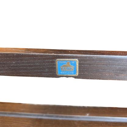 Vintage mid century wall-mounted plate rack in dark wood finish